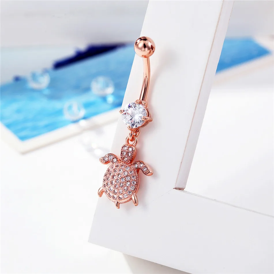 Кольца для пупка женские Милые Пляжные ювелирные украшения в виде черепахи