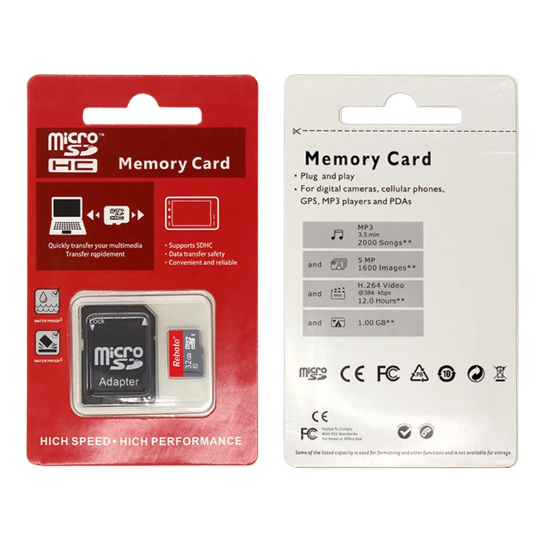 Reboto Micro SD Card 8 ГБ 16 ГБ 32 ГБ 64 ГБ карта памяти Class 10 64 ГБ красный и серый карты памяти для телефона 8 ГБ Card Reader