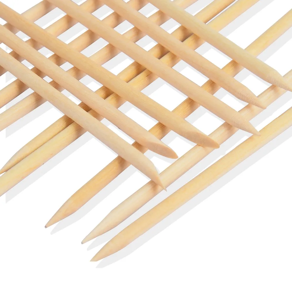 

10 Pcs Nail Art Design Orange Wood Stick Sticks Cuticle Pusher Remover Manicure Pedicure Care Easy To Carry And Use