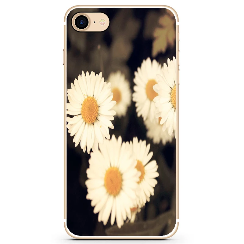 Topnow clear Silicone Cover Daisy flower plant diamond pattern Soft TPU Phone Case for iPhone 6 6S 6Plus 6sPlus 7 Plue |