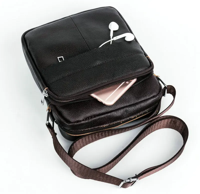 Брендовая мужская сумка мессенджер из 100% натуральной кожи Повседневная через