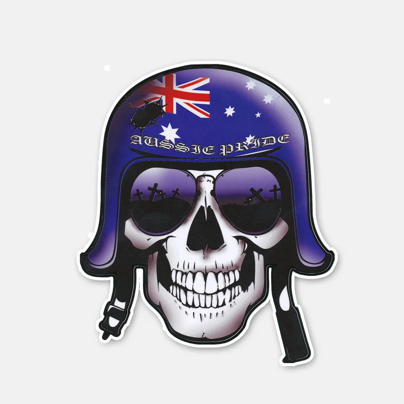 YJZT 10 4 см * 12 2 Забавный AUSSIE PRIDE шлем Череп Наклейка на тело велосипеда Стикер