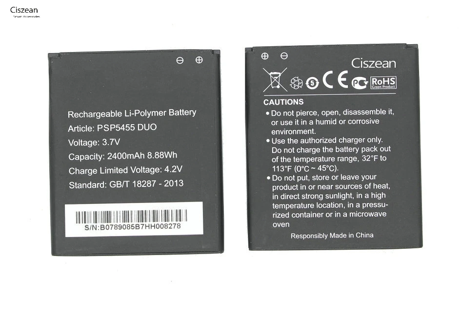 Ciszean 1x Замена Батарея для Prestigio Multiphone Оборудование PSP 5455 DUO 2400 мА/ч мобильный