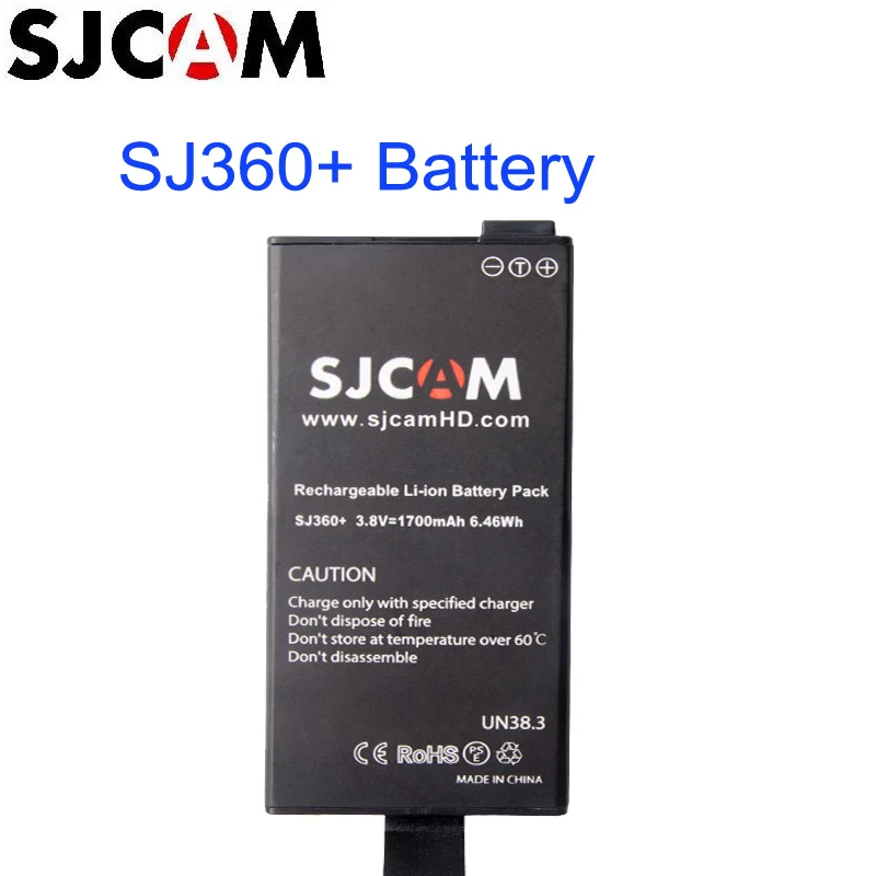 Оригинальная батарея SJCAM суперемкая 3 8 В 1700 мАч 6 46 Вт · ч совместима с камерой SJ360 +