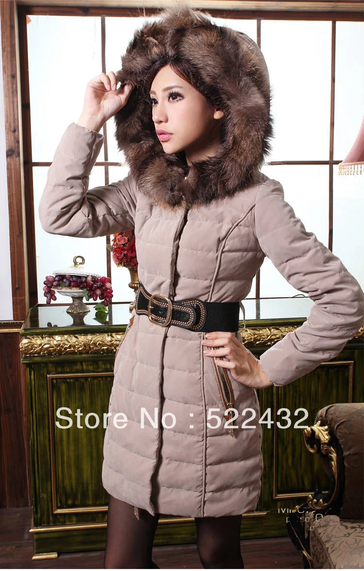 2013 New Down Jacket Wool Top Quality Zipper Winter Coat Elegant Temperament B048 | Женская одежда