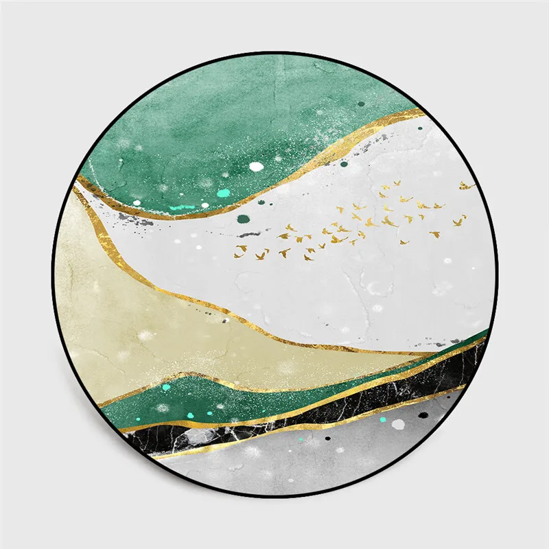 Современная мраморная текстура круглый ковер коврик для гостиной нескользящий