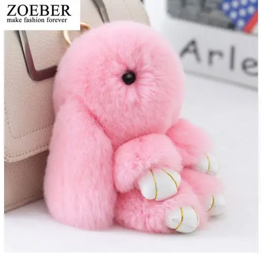 ZOEBER брелок для ключей с зайкой Pom ключ &quotПомпон&quot Кольца кролик мех мяч Porte Clef Pompom