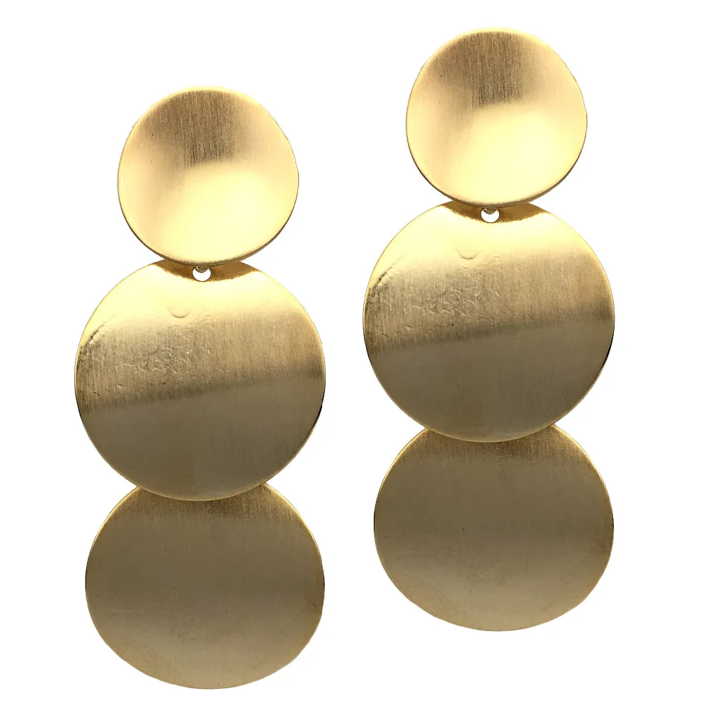Punk Curve Round Metal Long Earrings For Women Fashion Jewelry Big Stud Statement Accessories UKMOC | Украшения и аксессуары