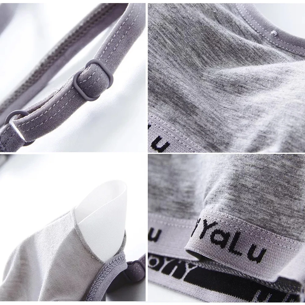 

Girls Cotton Underwear Bra Teenage Kids Soft Cotton Breathable Sport Underwear Casual Letter Print Breathable Bra
