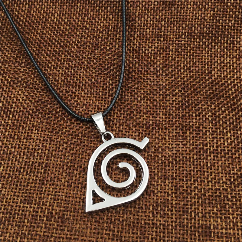 Оптовая продажа 10 шт./лот аниме ювелирные изделия по Наруто с логотипом konoha подвеска ожерелье веревкой цепь