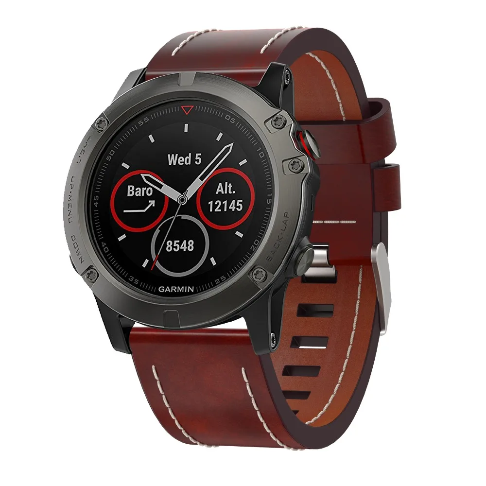 

New Leather wrist Watch Strap Easy fit quick Bracelet Belt 26MM For Garmin Fenix 3/ Fenix 5X 5X Plus Smart Watch band wristband