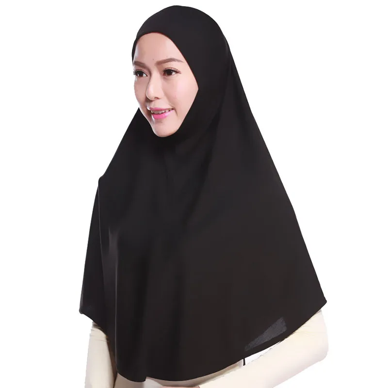 Мусульманская женская однотонная шапка Hijabs женский головной платок из