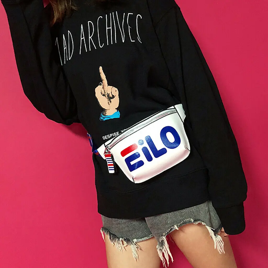 Женская нагрудная сумка модная универсальная яркая поясная из искусственной