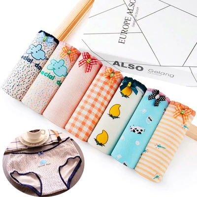 7 pcs Горячие Новые 7 шт./лот Нижнее белье женские трусики для девочек; сексуальные хлопковые трусики нижнее белье, детские трусы Calcinhas, нижнее белье кружевные шорты, детское белье, трусики Femme - Цвет: 7 pcs