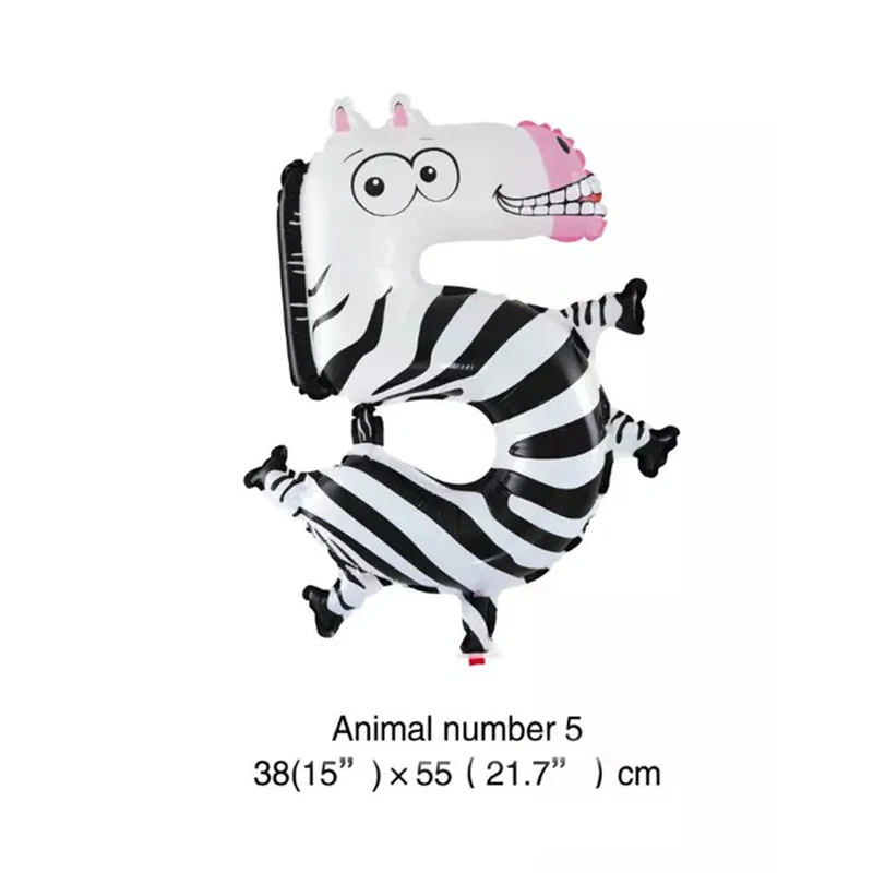 1 шт. Мини цифровой животных воздушные шары из фольги для дня рождения ребенка
