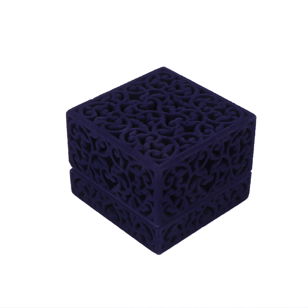 1Pcs Chinese Style Velvet Delicate Ring Box Storage Case Hollow Out Jewelry Display Gift | Packaging &amp