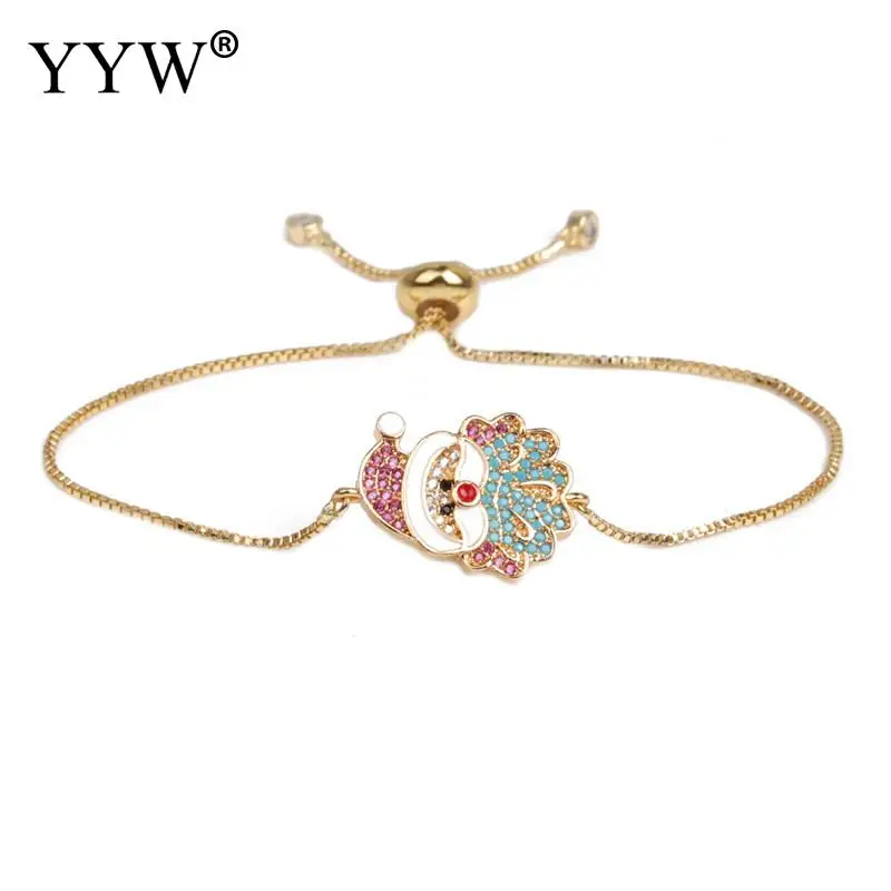 Cute Lovely Metal Bracelets Bangles Adjustable Chain CZ Cartoon Santa Claus Pendants Charm Jewelry 7.5 Inch For Women Girl | Украшения и