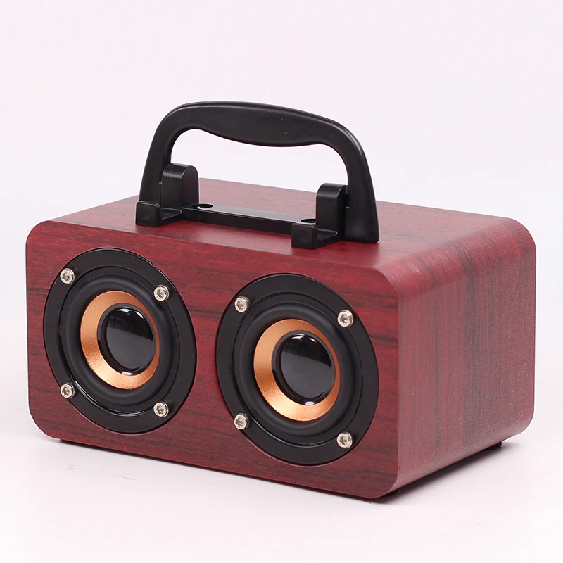 FT-4002 деревянные Bluetooth колонки Ретро сабвуфер Портативный беспроводной мини динамик поддержка TF USB накопитель fm-радио