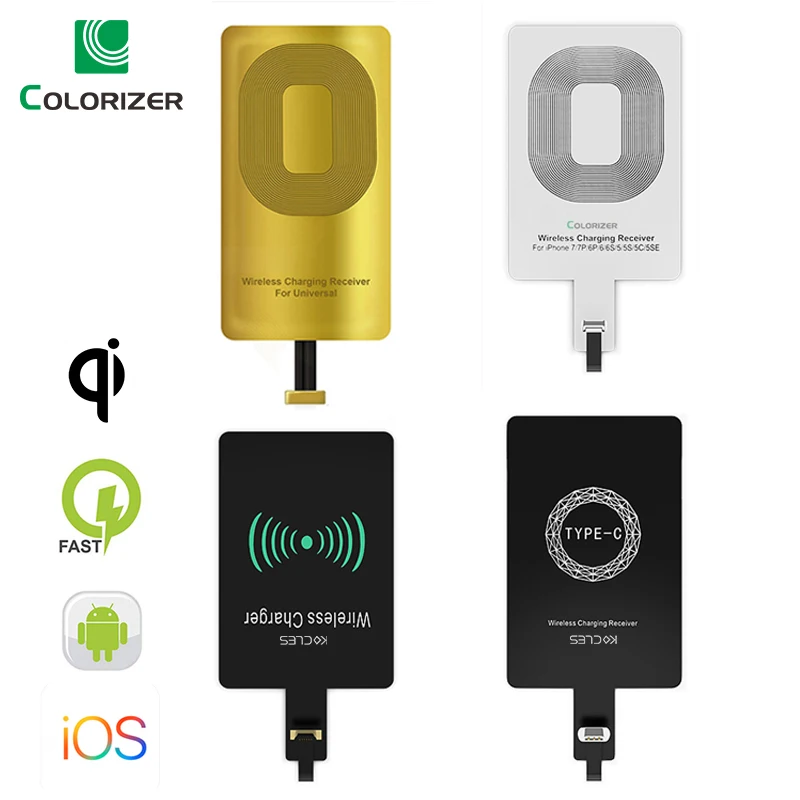 Qi беспроводной зарядный приемник для iPhone 7 6s Plus 5S Micro usb type C универсальное Быстрое беспроводное зарядное устройство для samsung huawei Xiaomi