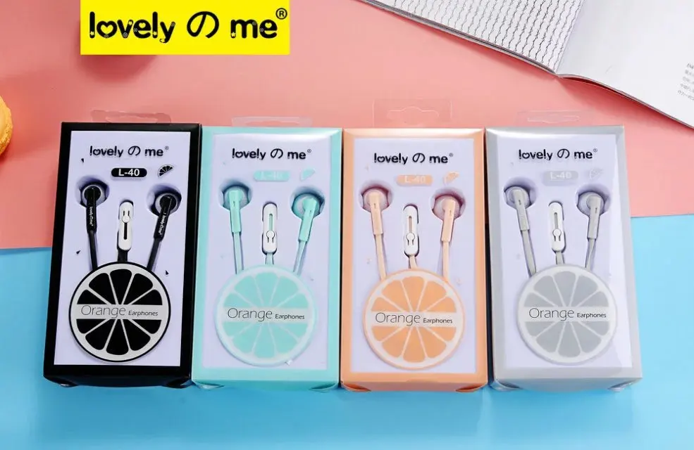 Милые летние наушники-вкладыши с фруктами и апельсинами яркие цвета простые