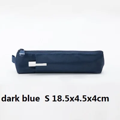 dark blue S Большая сумка для карандашей, новинка, тканевый чехол из искусственной кожи для карандашей, косметичка, большая сумочка для ручек, длительная канцелярская ручка, подарочная сумка - Цвет: dark blue S