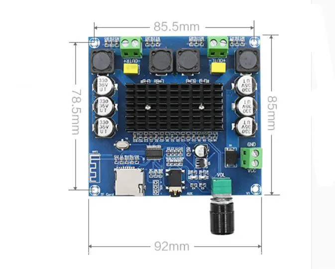 TDA7498 Bluetooth усилитель плата Bluetooth 5,0 двухканальный Поддержка Bluetooth TIF карта AUX вход DC12-30V