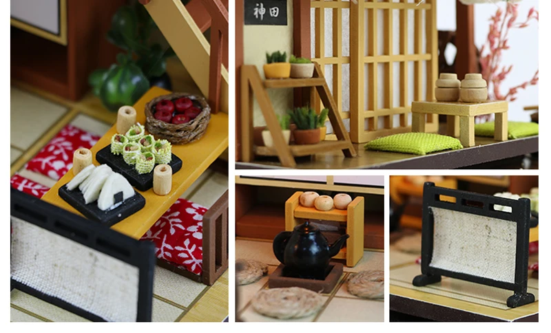 DIY японский стиль Кукольный дом деревянные кукольные домики миниатюрный кукольный домик мебель набор игрушек для детей подарок на день рождения двухслойный Лофт