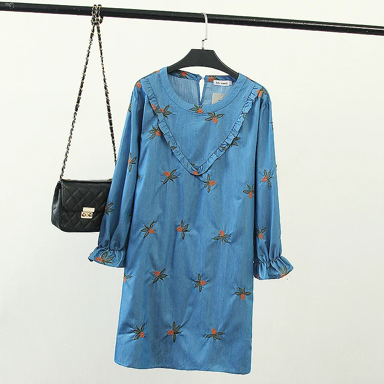 Новое поступление женские большие размеры одежда Новинка 2017 джинсовые