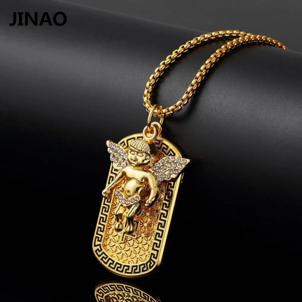 JINAO Hip Hop New Style Personality Trend Angel Army Card Pendant Necklaces Men Women Charm Fashion Jewelry Gift | Украшения и