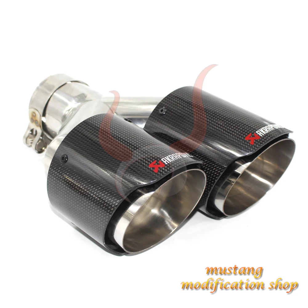 Левый akrapovic глушитель из углеродного волокна Выхлопной Трубы сопло автомобиля exhause y-образная прямая гладкая ткань глянцевая поверхность