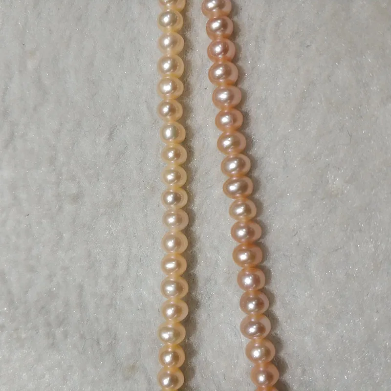 light pink JYX Новые DIY струны 4-4,5 мм рядом круглые настоящие пресноводные цветные жемчужные струны нити ручной работы ювелирные изделия 1" кисточка DIY материал - Цвет: light pink