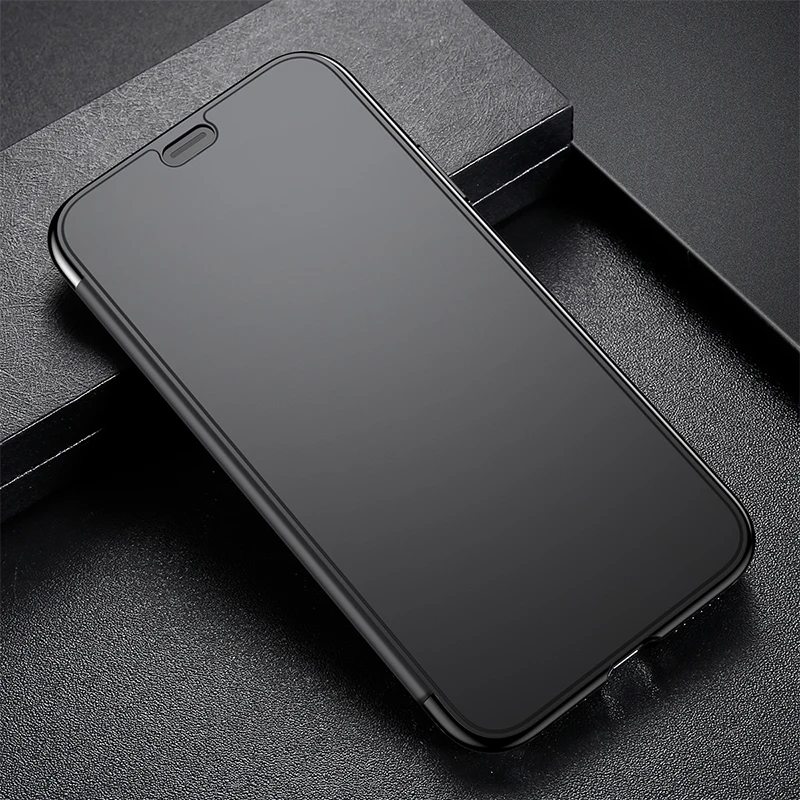 Baseus Роскошный чехол-книжка для iPhone XS Max XR X, Полностью Защитный чехол из закаленного стекла для iPhone 6,5 XR 6,1 Capinhas Funda - Цвет: Black