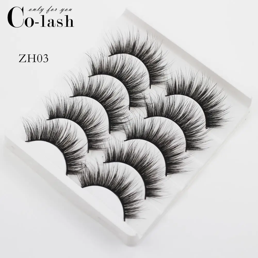 Colash ZH01 5 пар Накладные ресницы пушистые норковые ресницы ручной работы длинные натуральные 3D ресницы густой мех драматический вид