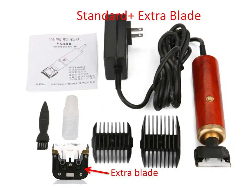 UL W Extra Blade Электрическая машинка для стрижки волос 110~ 240 В для домашних животных 55 Вт триммер для собак машинка для стрижки кошек для стрижка для домашних животных уход за собачья шерсть дерево тело - Цвет: UL W Extra Blade