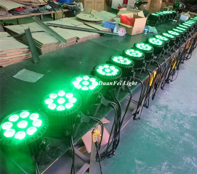 (Flightcase) 12 шт./лот Ip65 dmx led par light 9x10 Вт плоский rgbw 4в1 алюминиевый dj кейс для полета |