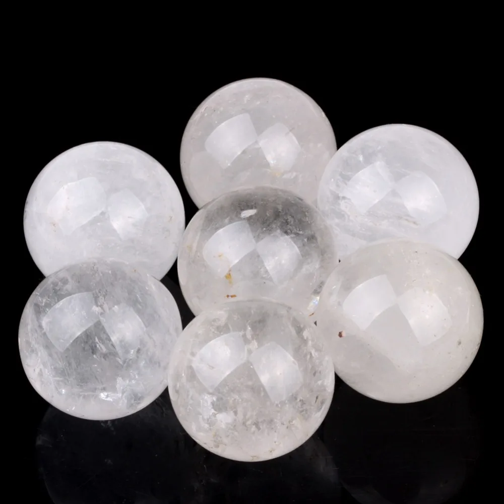 

Natural Carved 35mm Tumbled Clear Quartz Sphere Polished Rock Crystal Ball Healing Crystal Fengshui Ornament SPH126