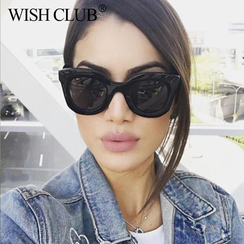 WISH CLUB, Ретро стиль, кошачий глаз, солнцезащитные очки для женщин, Ретро стиль, квадратные, солнцезащитные очки, сексуальные, круглые, солнцезащитные очки для девушек, большие, gafas oculos de sol