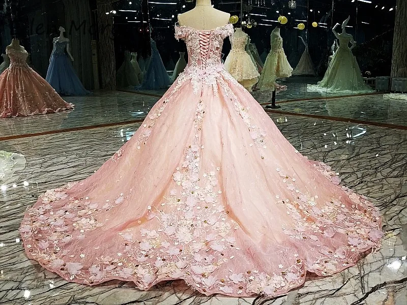 Vestidos De Novia розовые кружевные Сад Свадебные платья бальное платье сексуальное с