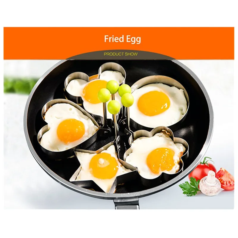 5 шт. Fried Egg Плесень яйцо кольцо Shaper SUS304 Нержавеющая сталь Блин Кухня инструмент