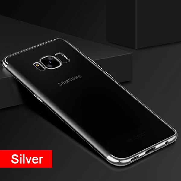 DCR ударопрочный роскошный мягкий ТПУ чехол для телефона samsung Galaxy S8 S9 S7 S6 Edge Plus Note 8 7 силиконовый чехол-накладка - Цвет: Silver