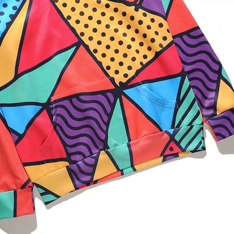 

Brand New Fashion Hooded Sweatshirt Men Women 3d Hoodies Sweatshirts Color Blocks Print Unisex Pullover Hip Hop Streetwear M-3XL