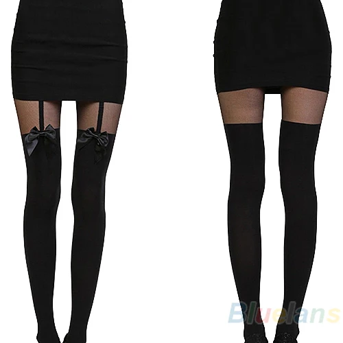 Винтажные сексуальные милые колготки имитация банта прозрачные колготки|sheer