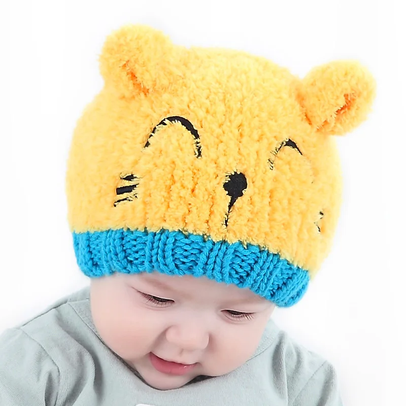 Детская зимняя шапка ZMAFOX Детские плотные шапки-бини милые вязаные шапки для