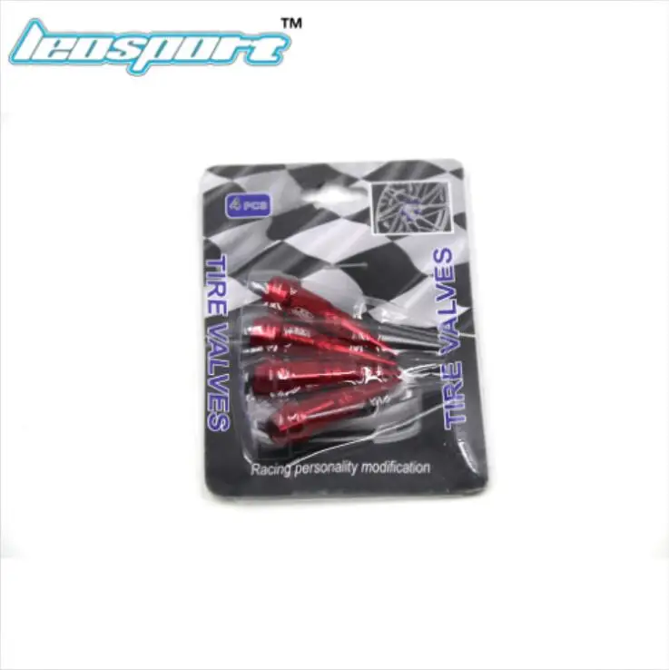Leosport-4pcs длина 45 мм гоночный кованый Алюминиевый клапан стволовых колпачков колеса диски универсальные Синий Серебряный черный золотой красный черный - Цвет: Красный