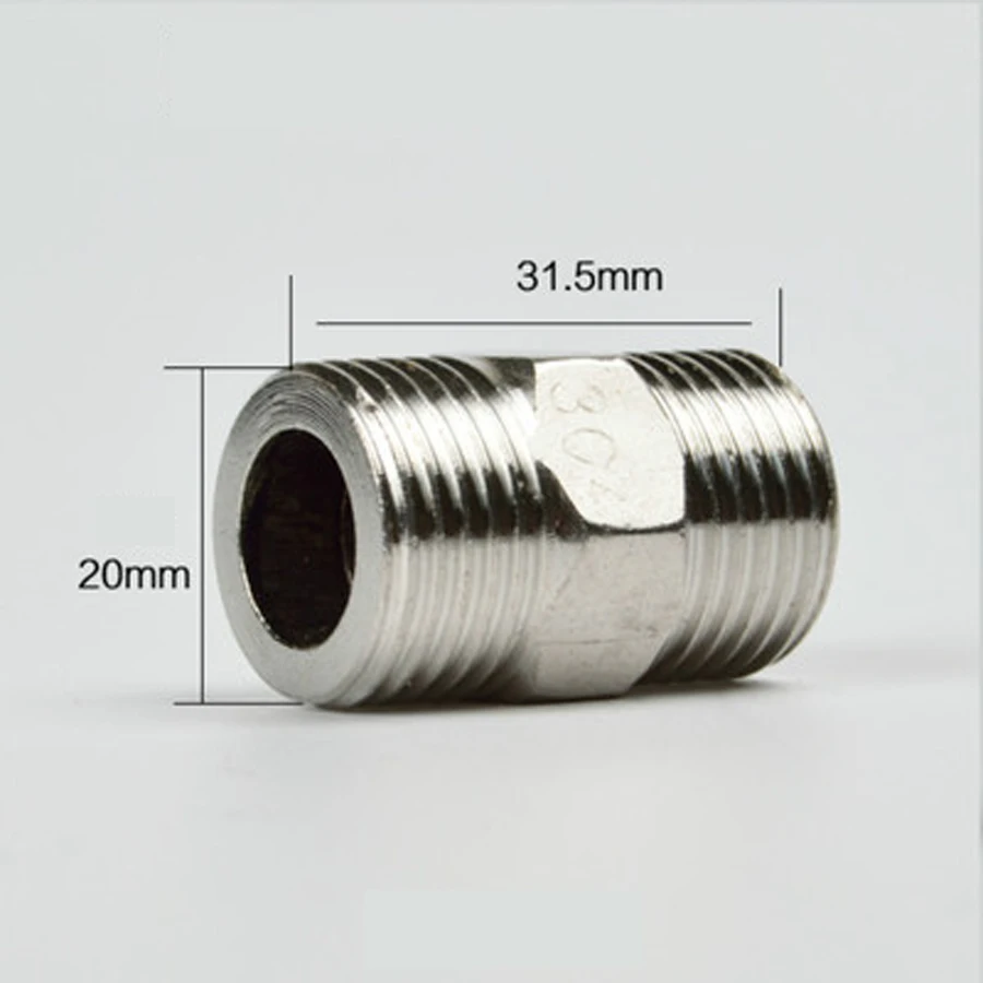 DN15 1/2 &quotBSP Мужской шестигранный ниппель штуцера трубы 201 нержавеющая сталь Длина