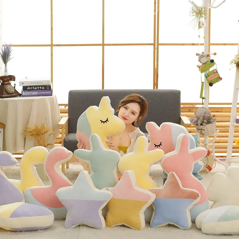 Милая плюшевая игрушка Kawaii Морская жизнь детская спальная Подушка Мягкая радуга