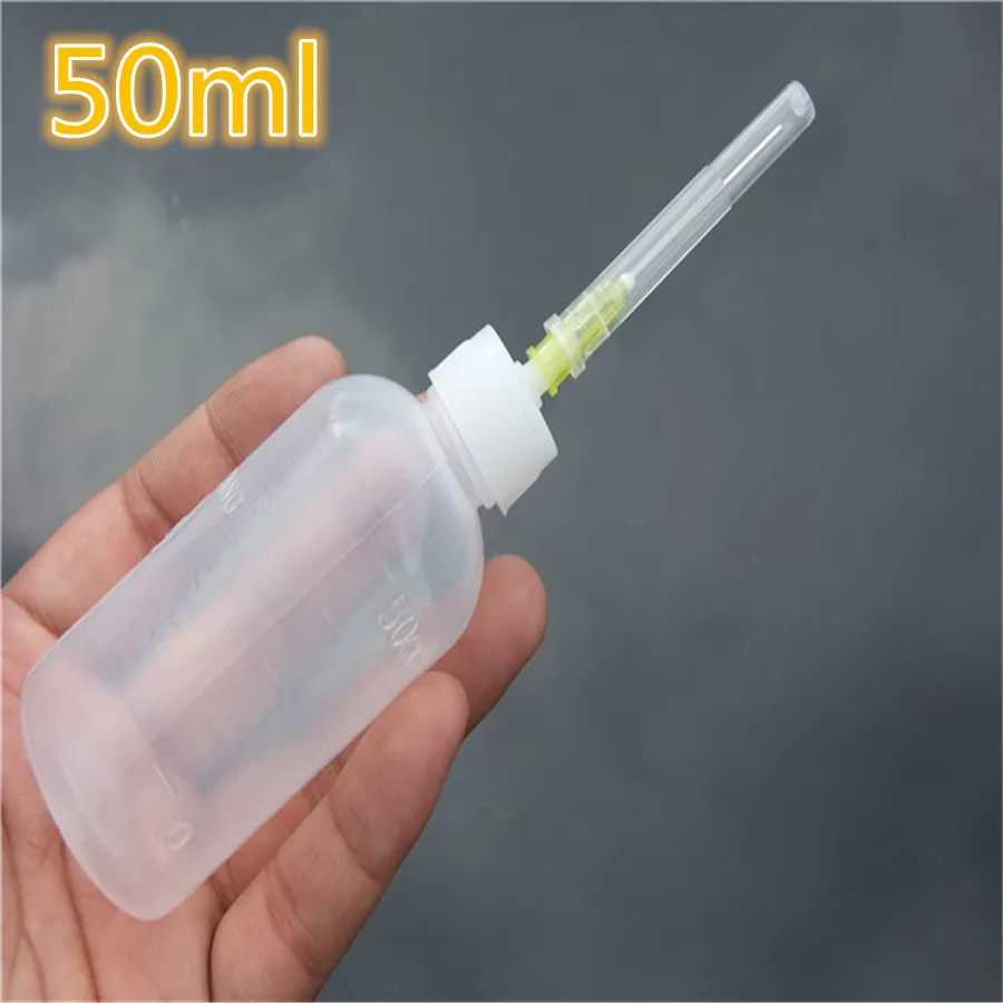 

K860b 50ml Plastic Dispensing Bottle with Syringe Needle Multifunction Glue Alcohol Paint Bottle DIY Model Free Shipping Russia