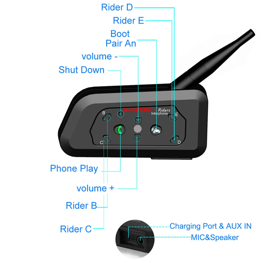 4 шт WAYXIN шлем гарнитуры домофон Универсальный домофон мотоцикл R6 Bluetooth домофоны для мотоцикла Bluetooth домофон