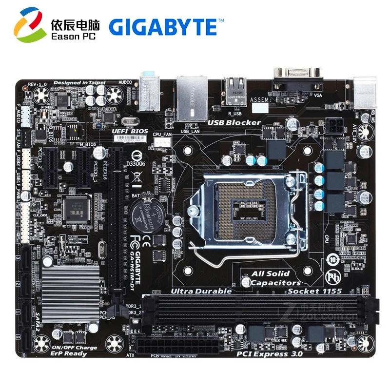 GIGABYTE GA-H61M-D1 LGA1155 DDR3 i3 i5 i7 16G Micro-ATX | Компьютеры и офис