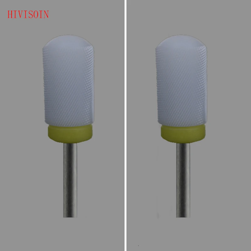 

2 Pcs/Lot White Ceramic Nail Drill Bit - Lager Smooth Top Bit - XF (0104.066)